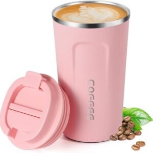 Stainless Steel Coffee Mug – For Hot & Iced Drinks 510ml(Pink)