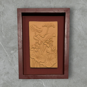 মাটির ফুলেল টেরাকোটা W 8.5″ × L 11.5″ নরমাল (কাঠের ফ্রেম)
