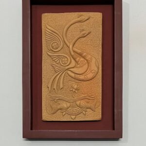 পানকৌড়ি টেরাকোটা W 9″ × L 13.2″ নরমাল (কাঠের ফ্রেম)